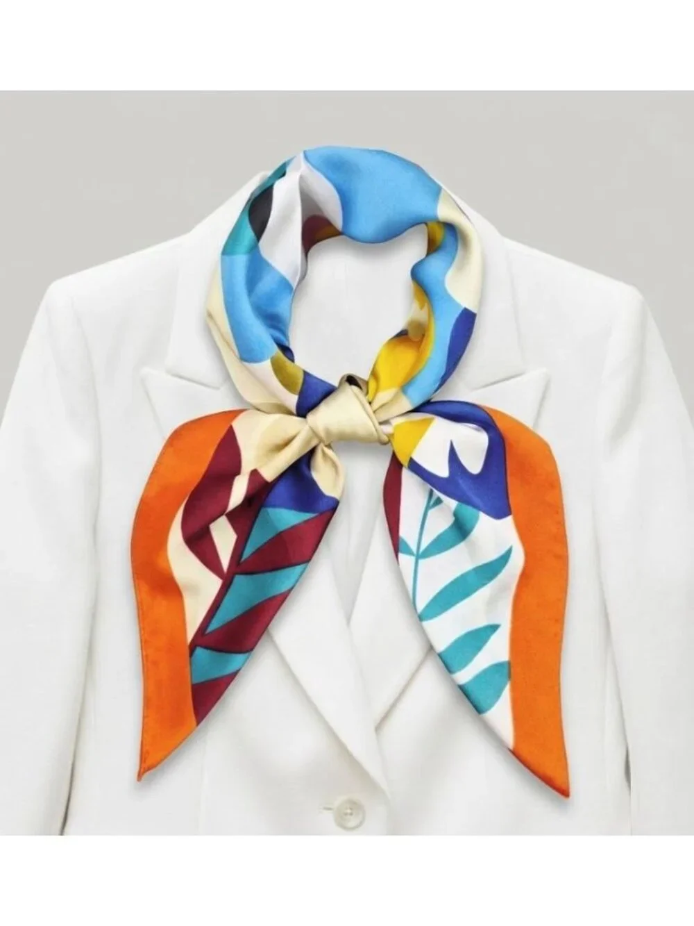 ✨Elegant Bandana Square Silky Scarf MULTICOLOR Vibrant Style Floral Geometric✨